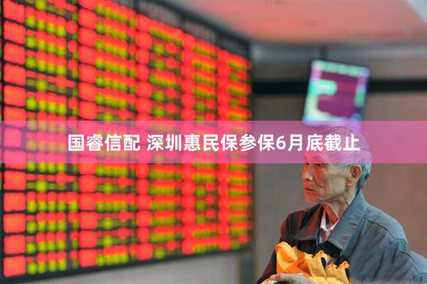 国睿信配 深圳惠民保参保6月底截止